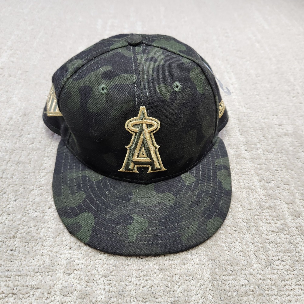 New Era 59FIFTY Los Angeles Angels Camo Fitted Hat 7 1/4 Salute To Service Wool
